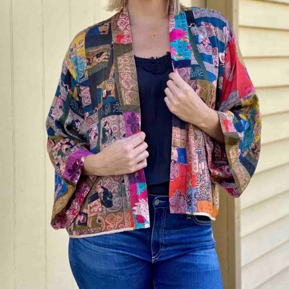 Johnny Was Rebecca Patchwork Kimono Jacket (Reversible) Size Medium NWT! - Picture 14 of 15